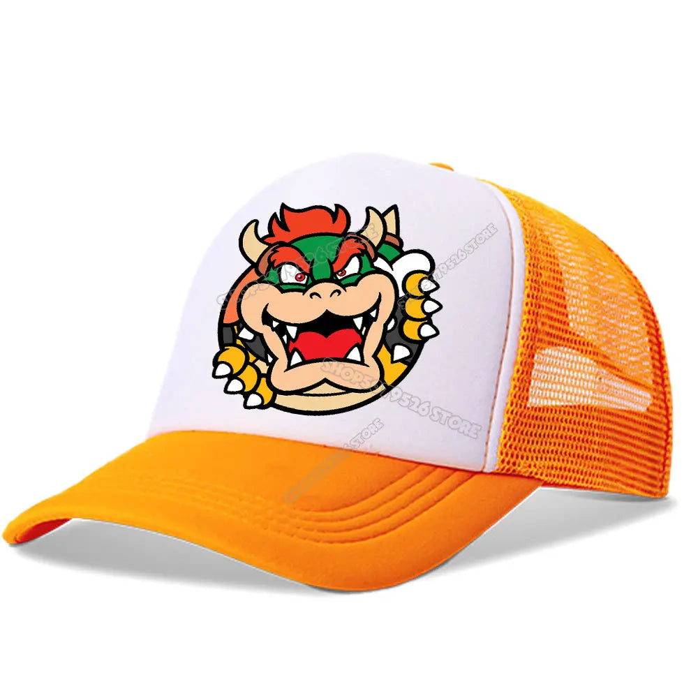 Super Marios Bros Baseball Cap Peach Princess Girl Cute Mesh Hat  Anime Kids Peak Cap Cartoon Boy Sunhat Men Women Lover Dad Hat