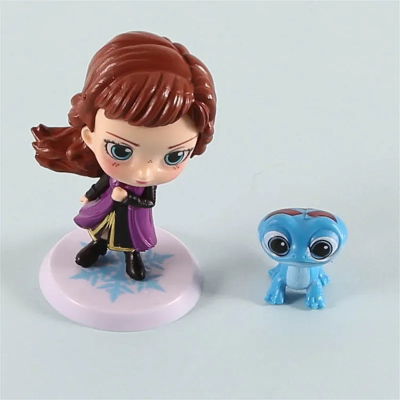 4Pcs Frozen Action Figures Set Princess Elsa Anna Fire Spirit Olaf Model Toys Collection Decoration Gift Toys For Kids