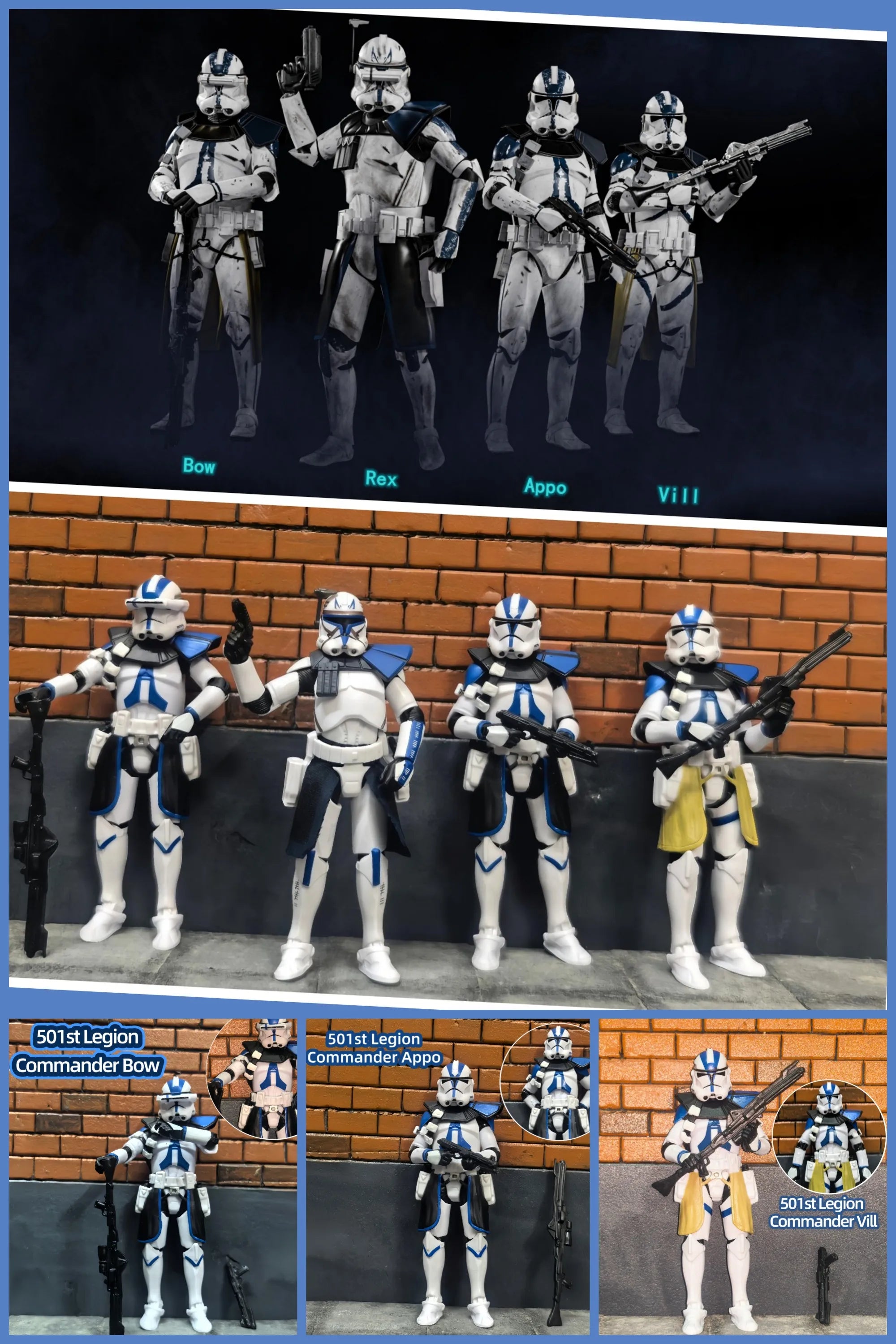 Star Wars 3.75 Inch Trooper 1/18 501st Legion Action Figure Hardcase REX Anakin Dogma Tup Toys Model Loose