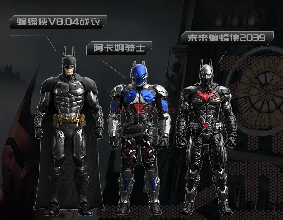 F5 ROUNDD CULTURE Batman: Arkham Knight Deathstroke Red Hood Anime Figure Blind Box Assemble Movable Model Toys Collection Gifts