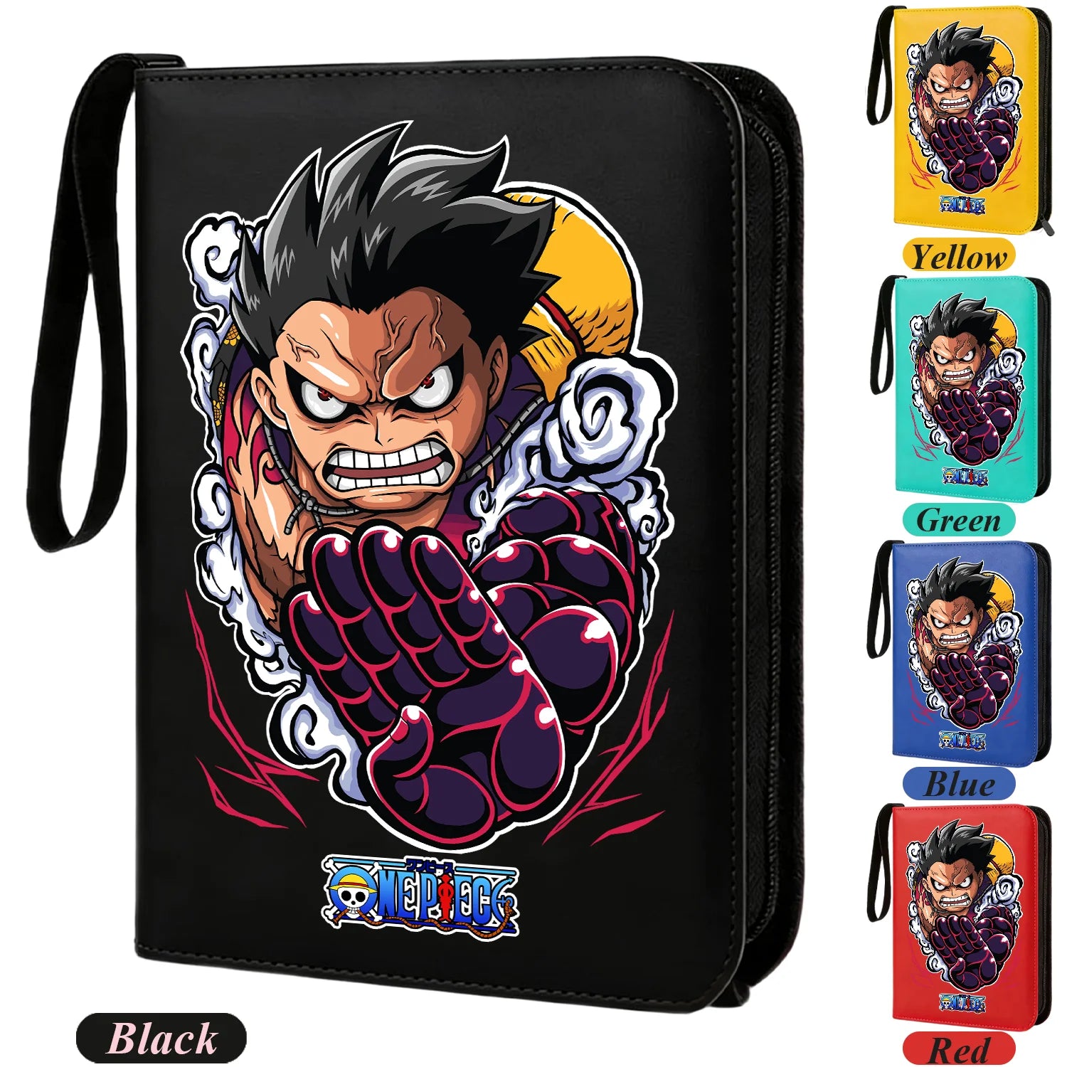 ONE PIECE Card Album Anime Collectible Book Binder 4 Card Slot Collectible Game Cards Binder Holder Zipper Gifts Toys