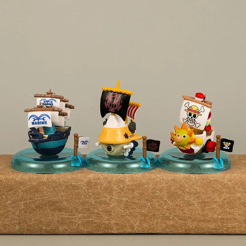 8cm 8pcs/set Anime One Piece Figure Luffy Zoro Sanji Mini Pirate Ship Action Figure PVC Model Doll Collection Toy Gift Kids