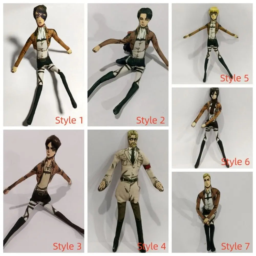 Anime Attack on Titan Plush Toys Doll Kawaii Rivaille Ackerman Twistable Shape Collection Green Stuffed Doll Birthday XMAS Gifts