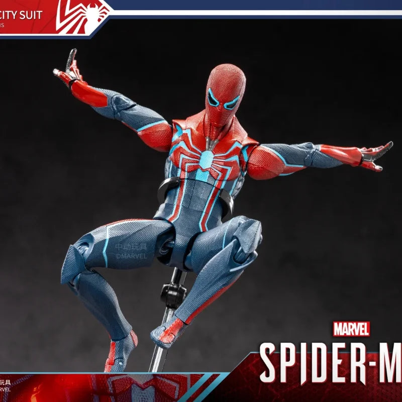 Marvel Avengers Spider-Man Speed Suit Action Figure Toy Display Case Poseable Model Figurine Collectible Birthday Gift
