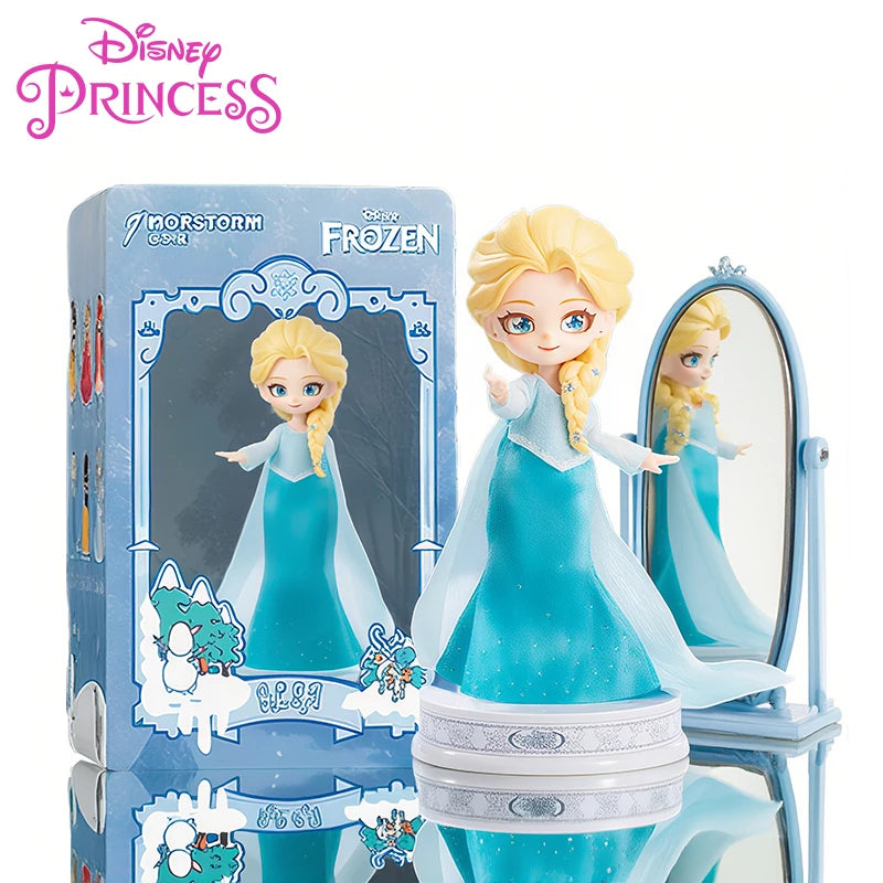 Disney Frozen Q Posket Action Figure Toys Cute Jointed Doll Elsa Snow White Belle Ariel Princess DIY Kids Girl Toy Birthday Gift