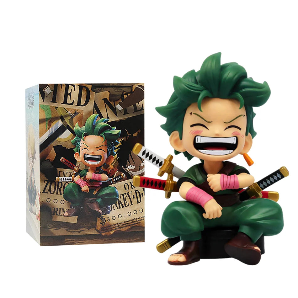 One Piece 13cm Anime Figure One Piece Monkey D Luffy Roronoa Zoro Kawaii Toys Q Figural Nendoroid Car Decoration PVC Model Gift