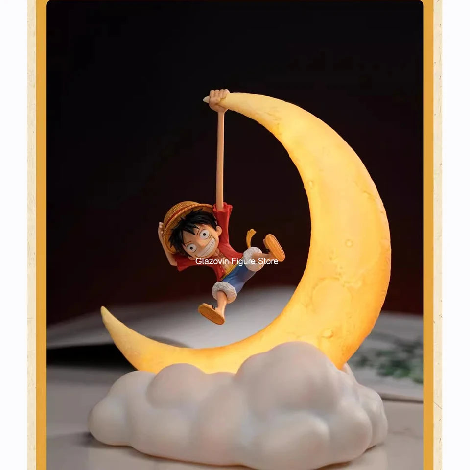 Original Genuine Banpresto One Piece 20cm Luffy With Lamp Action Figure Cute Collectible Model Doll Toys Gifts Wholesale