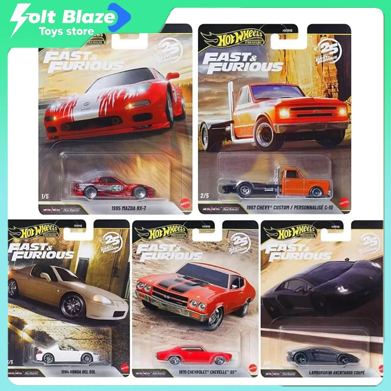 Hot Wheels HNW46 Fast & Furious Car Culture Die-Cast Models 1/64 Mazda RX-7 Honda & Lamborghini Cars Model Boy Collection Gift