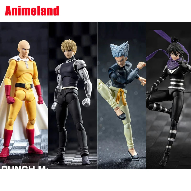 Anime-land Dasin/Great Toys/GT One Punch Man Saitama Genos Garou Sonic 1/12 14cm/5.5 inch SHF/S.H.F PVC Action Figure Model