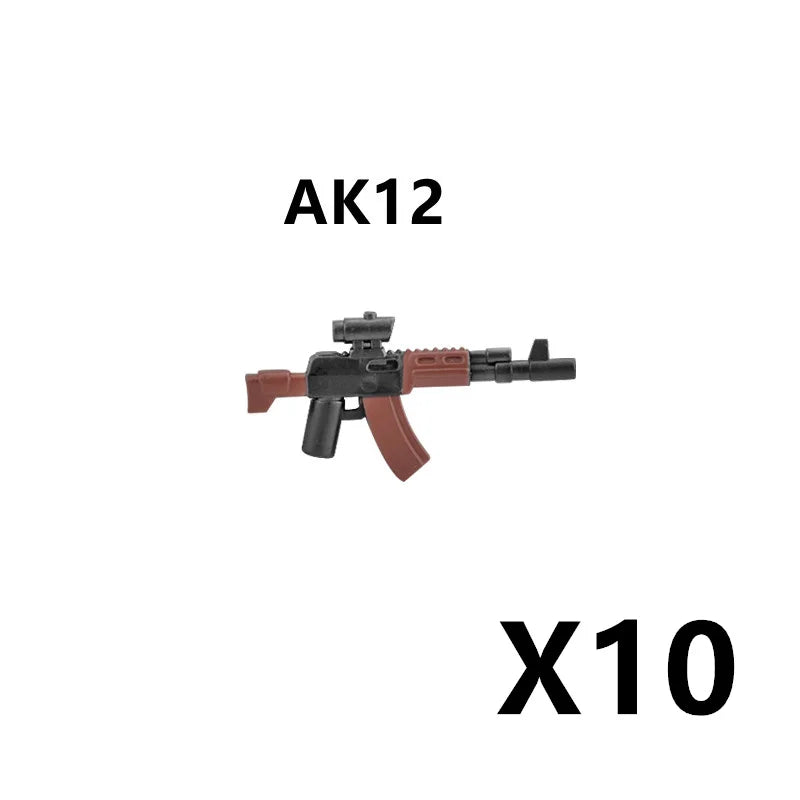 5/10 WW2 Soldier Weapons Building Block Two-color Printing Machine Rifle Submachine Sniper Guns Military Accessories Bricks C238