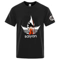 2026 Dragon Ball Print Summer Men's New Goku Regular Short Sleeve Solid Color Thin Casual Cool Harajuku Breathable Tops