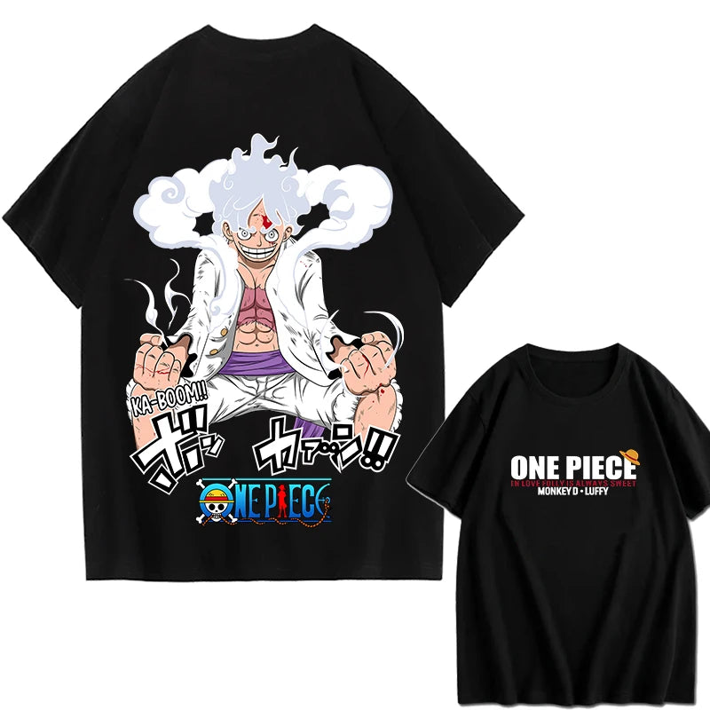 One Piece Anime Graphic T Shirt Men Summer 2026 Casual Short Sleeve Tee Loose Fit Streetwear Skull Crossbones Luffy Y2k Clothes