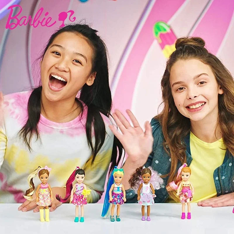 Original Barbie Doll Little Kelly Surprise Warm Water Color Changing Blind Box Dress Up Game Accessories Toy Child Birthday Gift