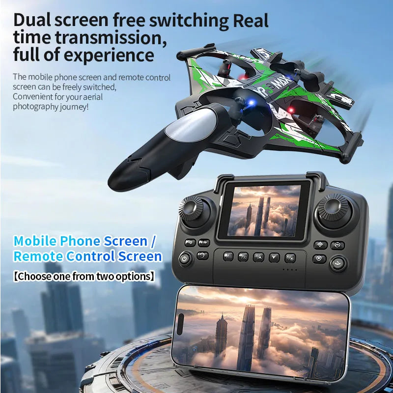 2026 New YP5MAX RC Foam Airplane 2.4GWIFI Fighter Stunt Tumbling Helicopter with Colored LED Lights Toys