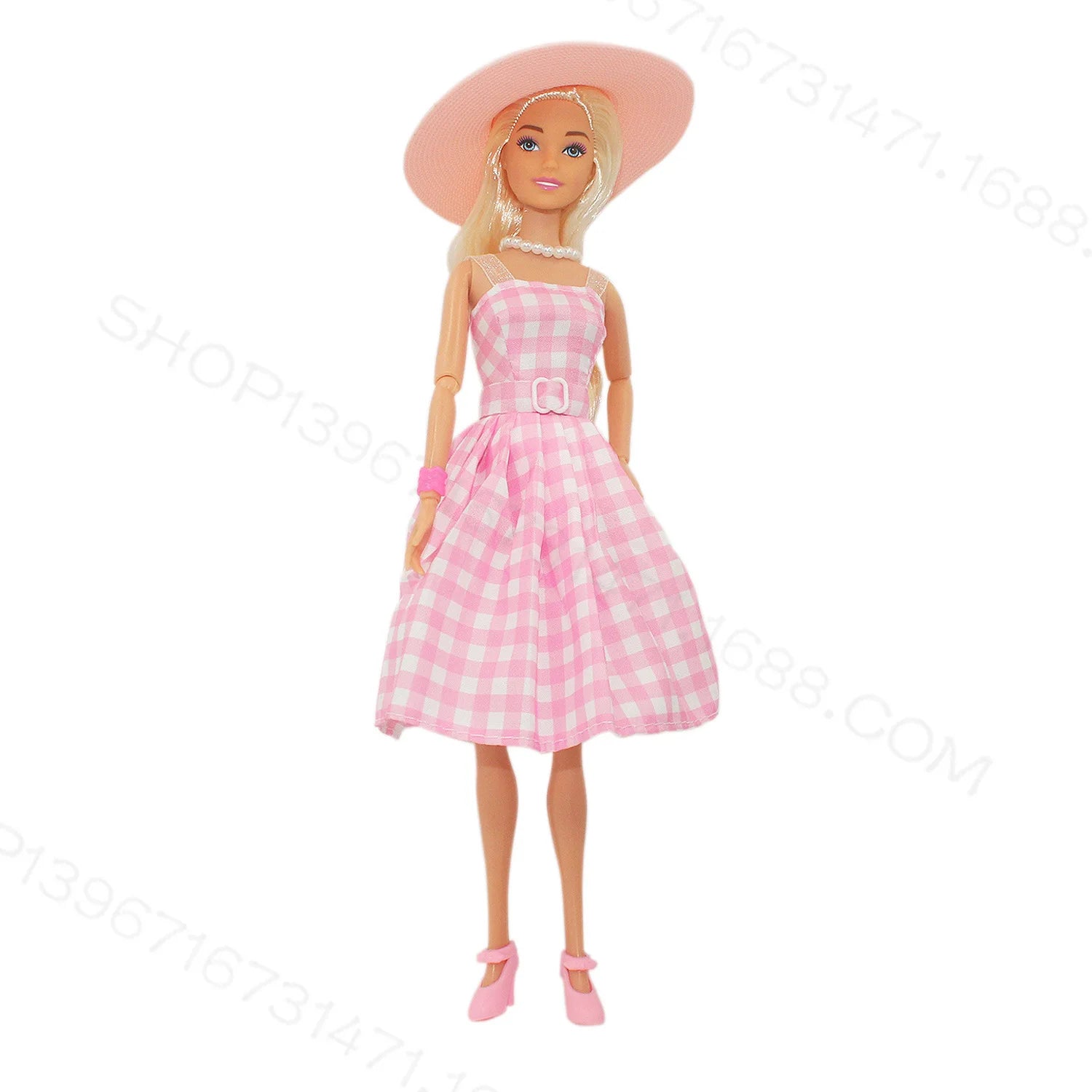 Pink Plaid Dress Doll 11.5 Inch 30cm Ken Barbie The Movie Barbie Perfect Day Toys for Girls Christmas Birthday Gifts Without Box