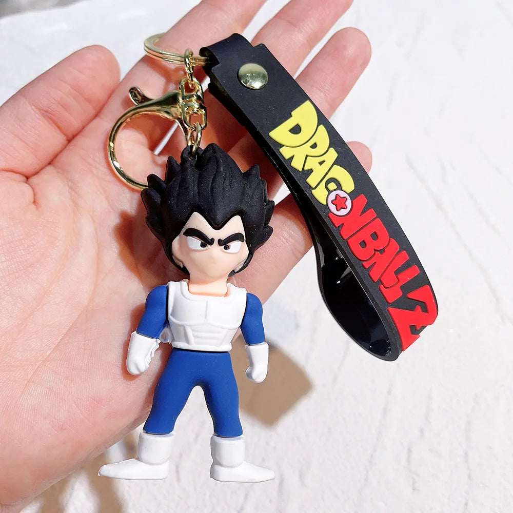 Anime Dragon Ball Keychain Fashion Jewelry Son Goku Vegeta Piccolo Action Figures Key Ring for Men Women Bags