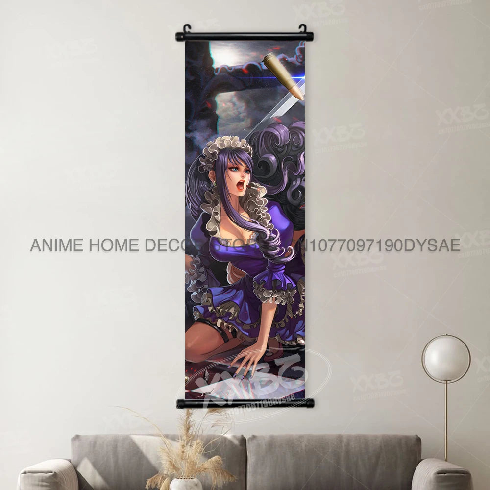 ONE PIECE Posters Anime Monkey D. Luffy Hanging Painting Yamato Scrolls Picture Nico Robin Home Decor Wallpaper Canvas Wall Art