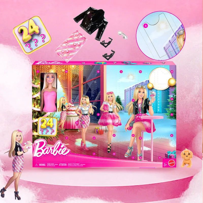 Official Licensed Barbie 2026 New Pink Fashion Surprise Advent Calendar Gift Blind Box  Jfl63 Barbie Collectibles Model Toy