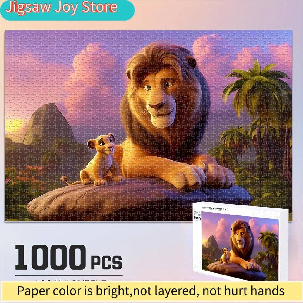 Disney  Lion King Wood Puzzle | Raw Wood, Vivid Simba and Mufasa Scenes, Family Fun, Desk Decorations, Easter Birthday Gifts,
