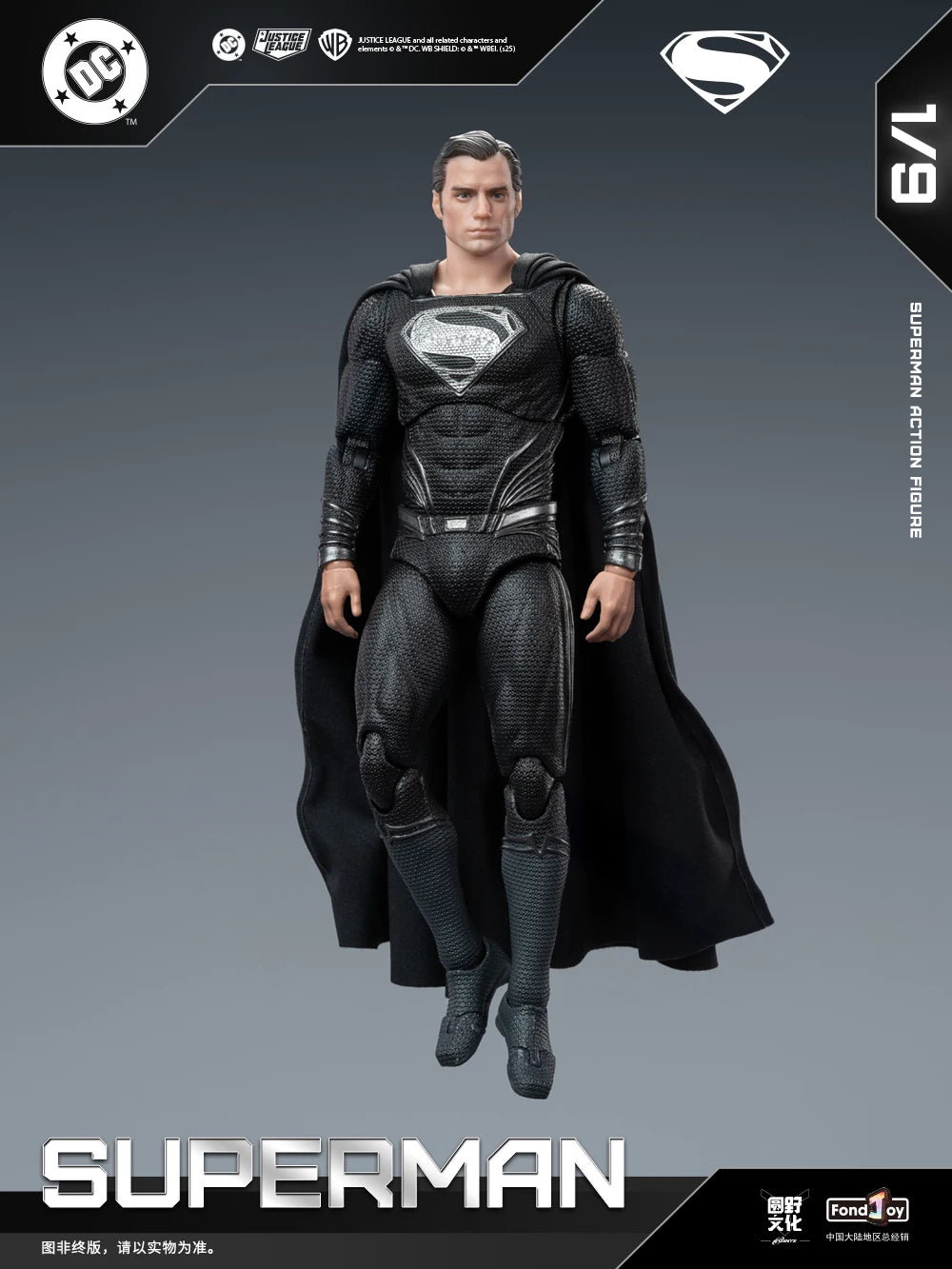 2025 Original Fondjoy David Corenswet Superman Action Figure 1/9 New SupermanFigure PVC Joint Movable Kid Toy Boy Gift