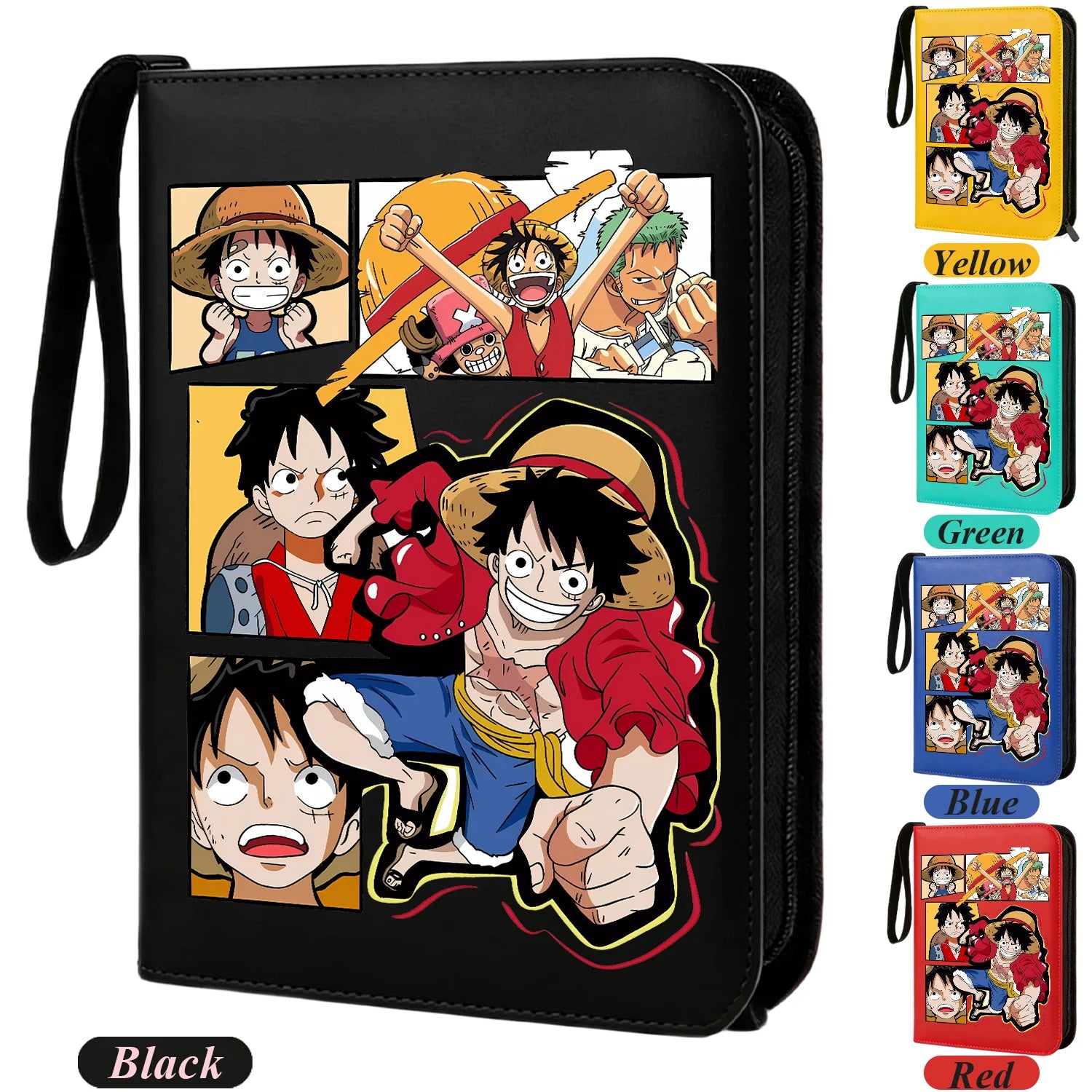 ONE PIECE Card Album Anime Collectible Book Binder 4 Card Slot Collectible Game Cards Binder Holder Zipper Gifts Toys