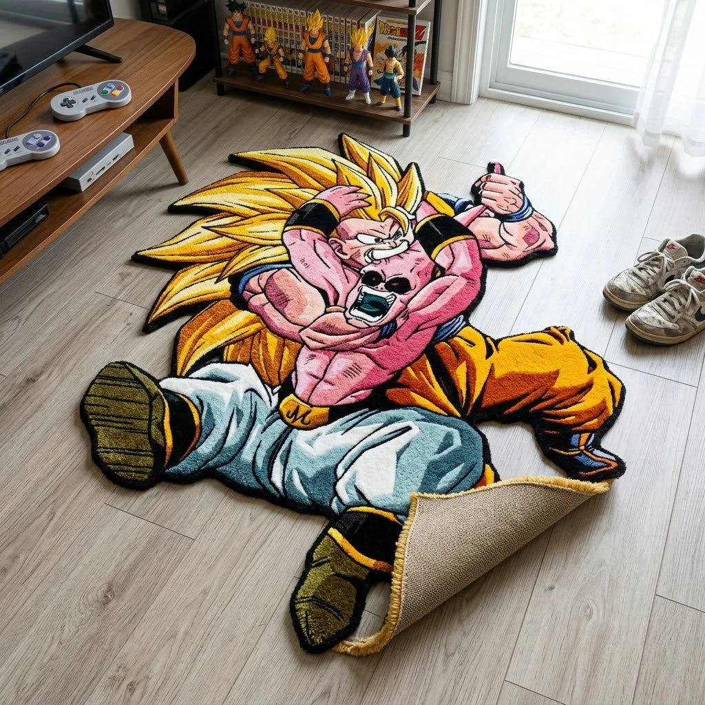Anime Dragon Ball Z Goku VS Buu Irregular Area Rugs Children Birthday Gifts Home Bedroom Deco Door Kitchen Mats Living Room Rugs