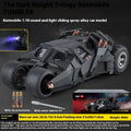 1:18 Cool Batmobile alloy model toys, exquisite desktop ornaments, cool sound and light spray, Christmas gifts