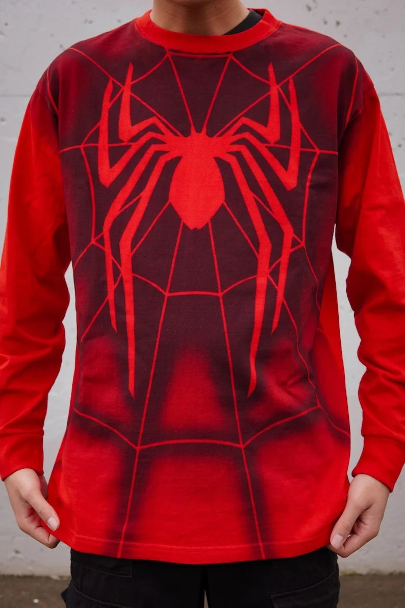 Spider-Man Tobey Maguire Cosplay Red Long Sleeved T-shirt Undershirt Costume New
