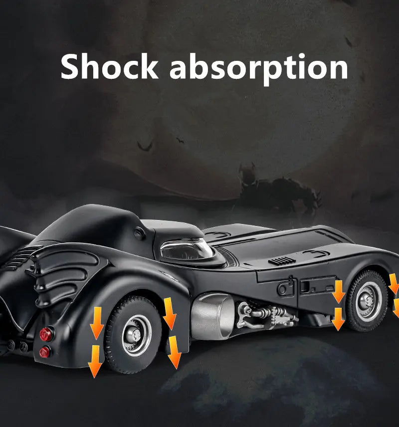 1/24 Classic Movie Car Alloy Batmobile Bat Sports Car Model Diecast Metal Toy Racing Car Model Sound Light Simulation Kids Gifts