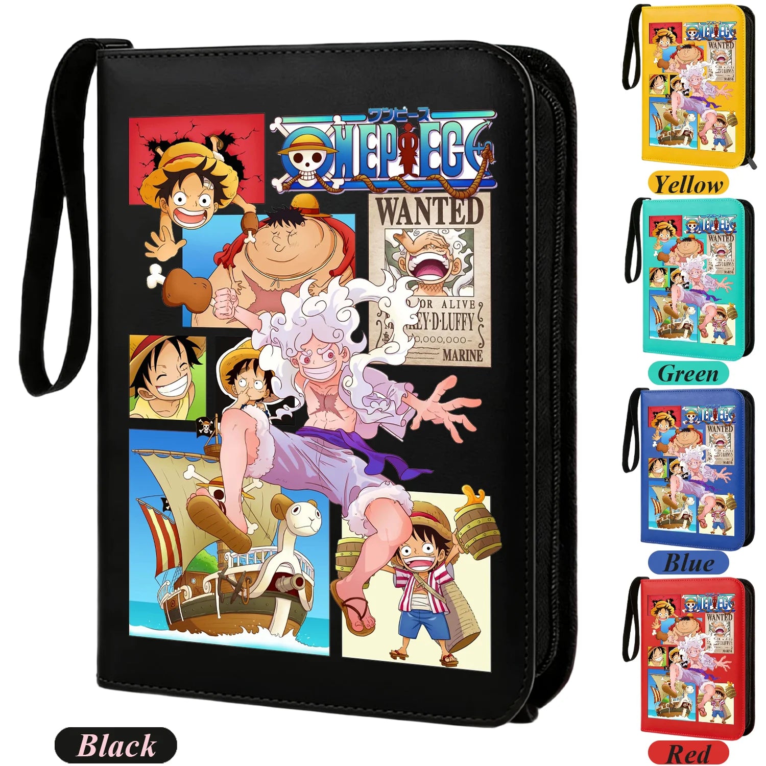 ONE PIECE Card Album Anime Collectible Book Binder 4 Card Slot Collectible Game Cards Binder Holder Zipper Gifts Toys