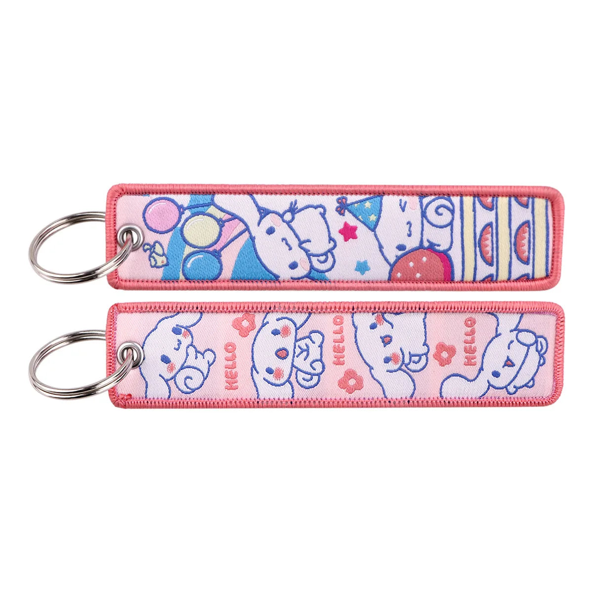 Sanrio Hello Kitty Melody Kuromi Embroidery KeyChain Key Tag Cars Backpack Chaveiro Keychain Keyring Accessories Toy Gift