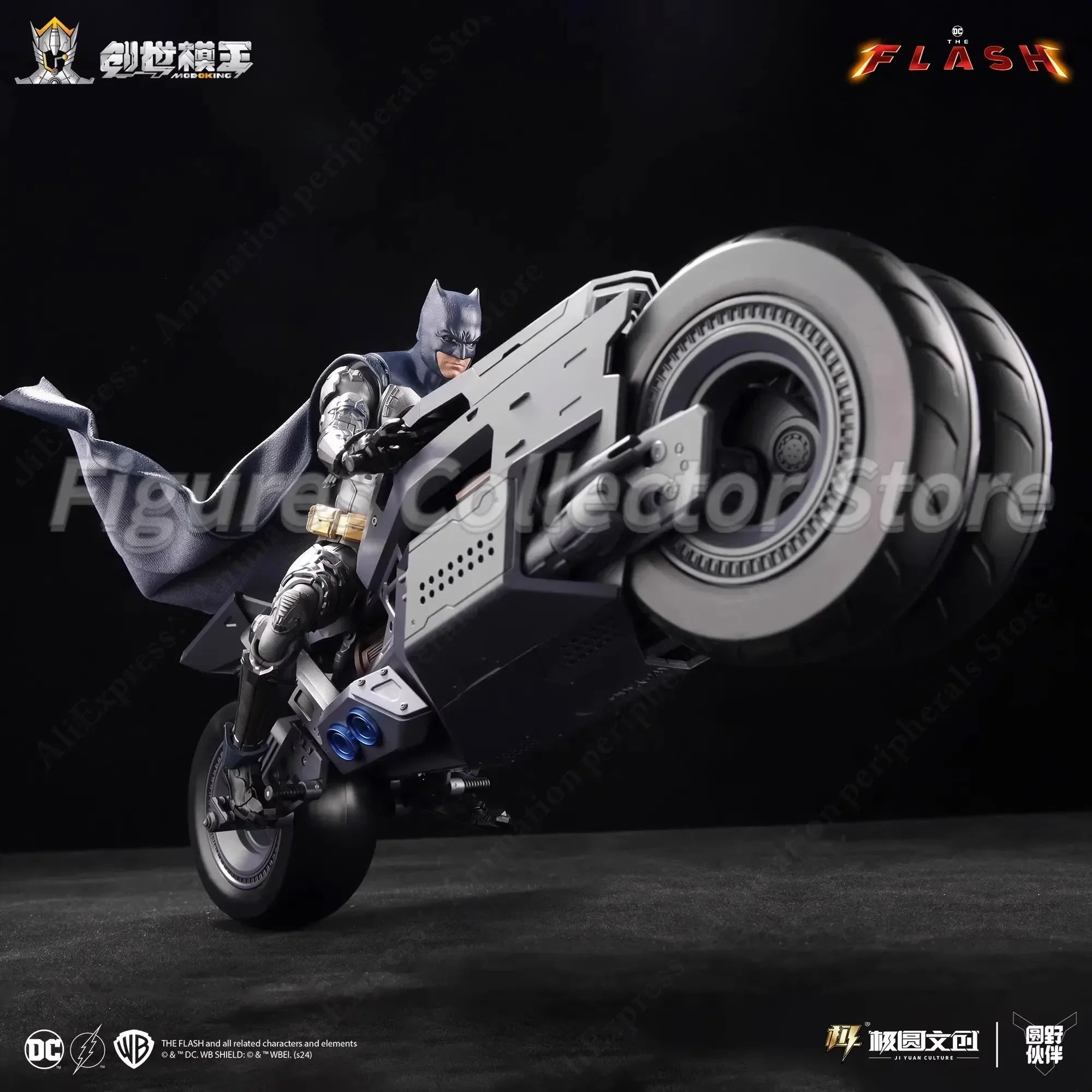 Modoking The Flash 1/12 Batman Ben Affleck Suit Motorcycle Batmobile Assembly Action Figure Collectible Toy Gift