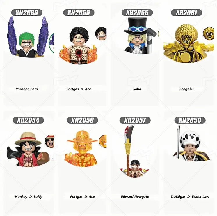 One Piece OP Luffy Sanji Zoro Nami Ace Monkey·D·Garp Anime Mini Man Figure