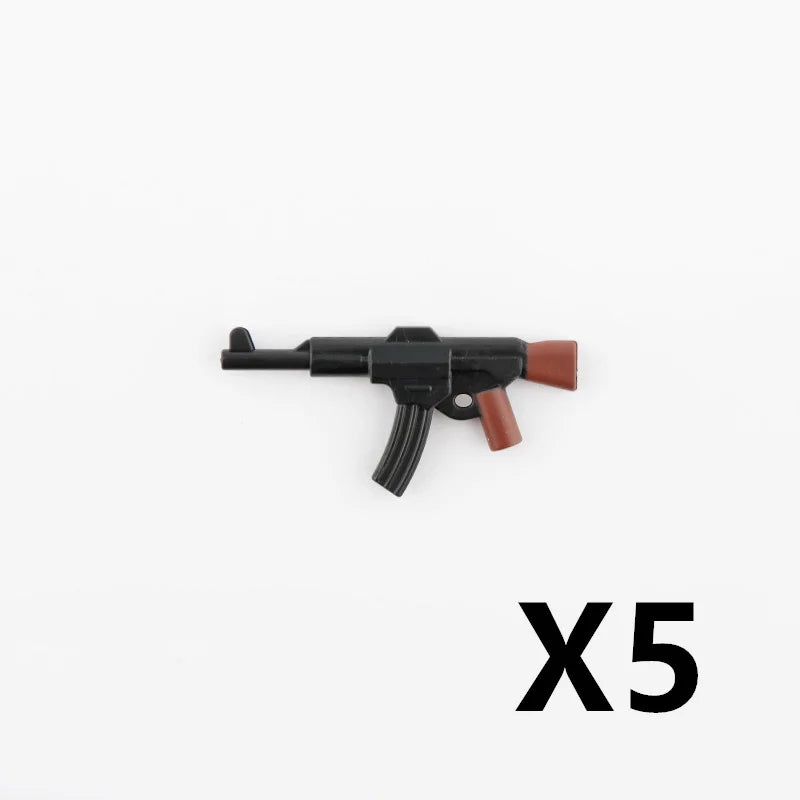 5/10 WW2 Soldier Weapons Building Block Two-color Printing Machine Rifle Submachine Sniper Guns Military Accessories Bricks C238