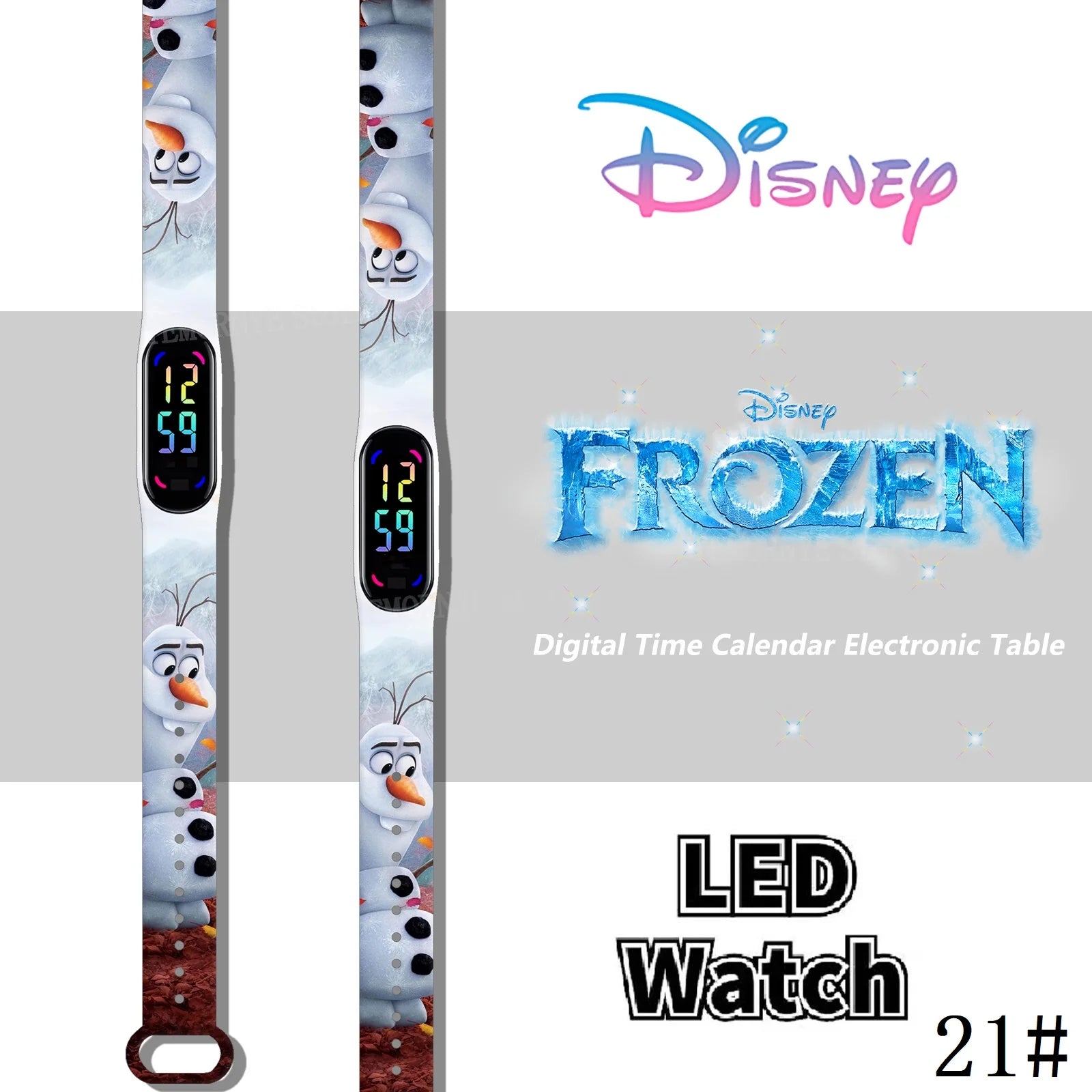 Disney Frozen Digital Kids' Watches Anime Figures LED Luminous Watch Touch Waterproof Electronic Sports Watch Kids Birthday Gift