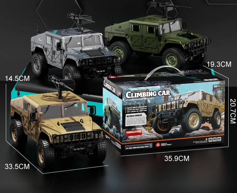 JHD For JJRC C8835 RC Car Simulation 4x4 All-terrain 2.4G Off-road Climbing Electric Truck with LED Light  With Spare Battery