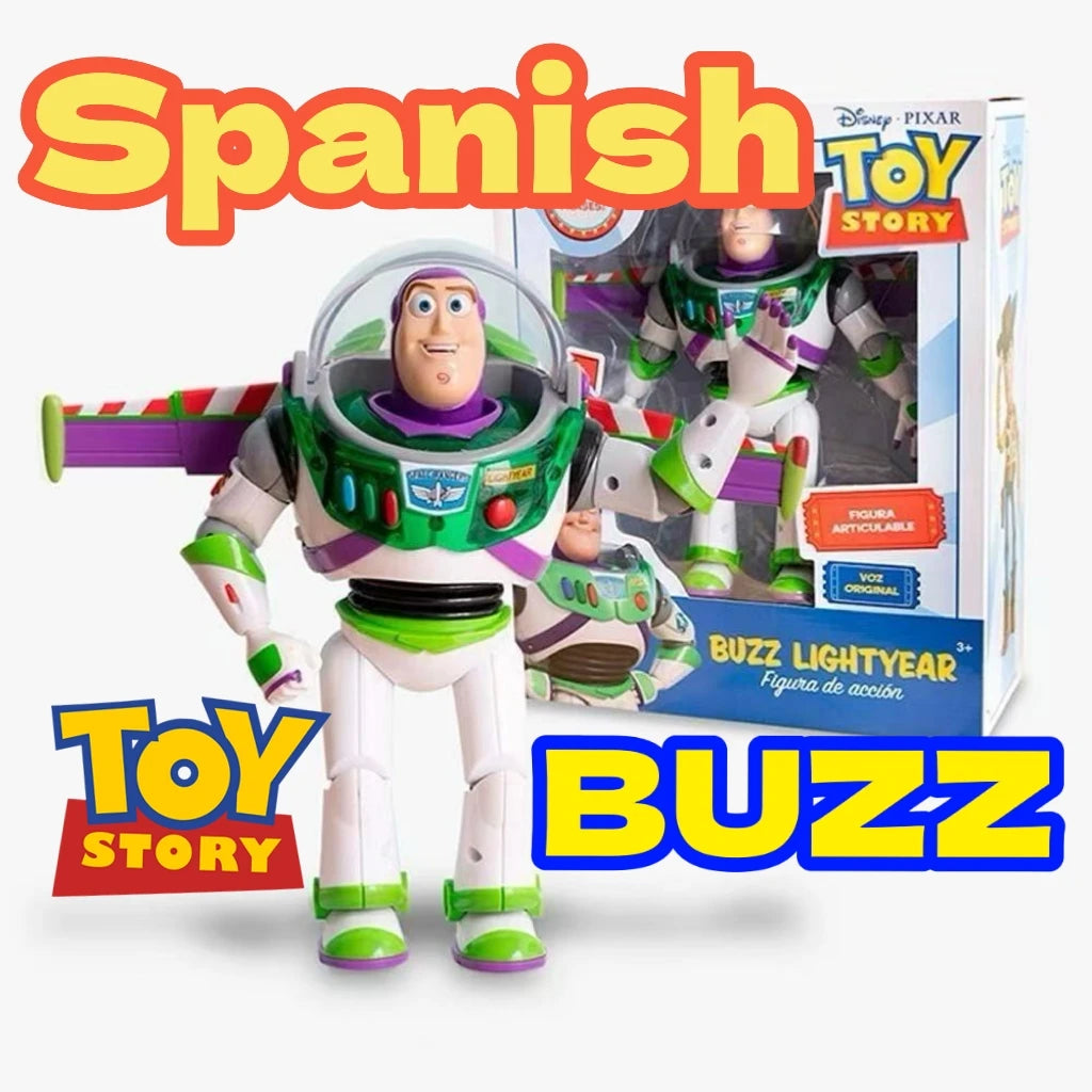 25CM Disney Pixar Toy Story 4 Talking Spanish Buzz Lightyear Woody Jessie Interactive Action Figure Toys Christmas Gift