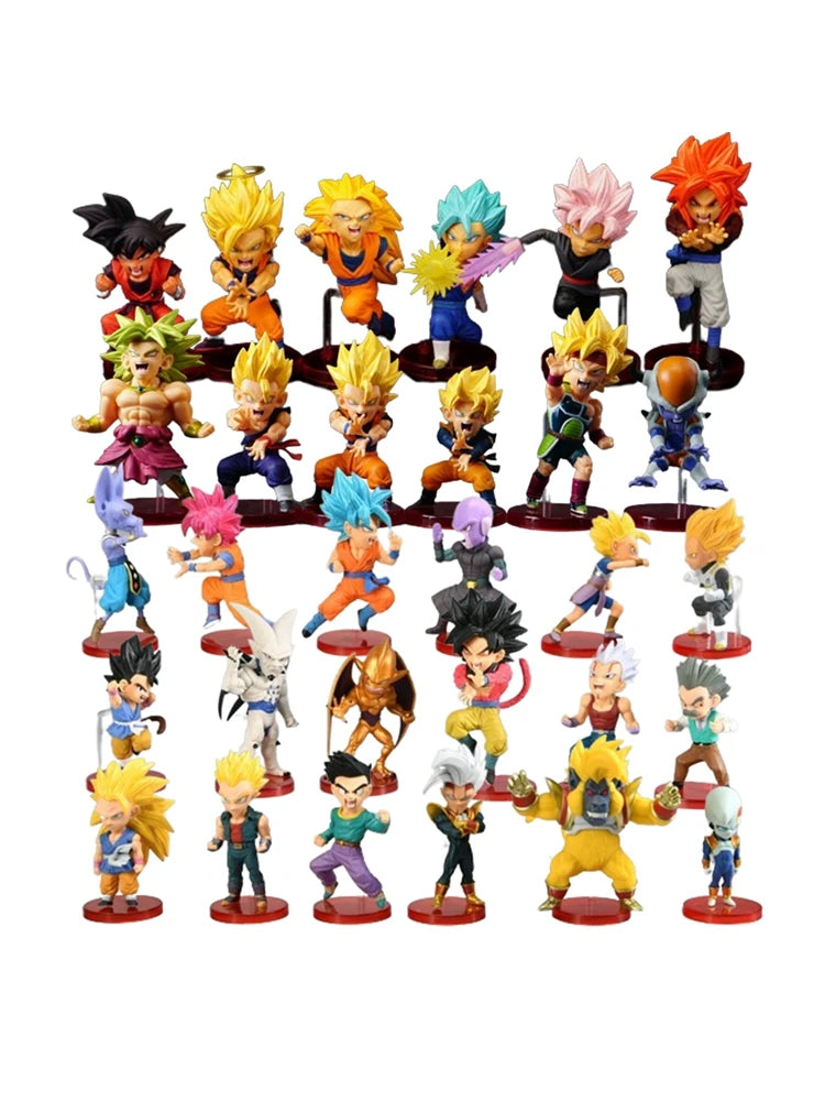 Dragon Ball Z Super Saiyan Son Goku Anime Figure Son Gohan Vegeta Broly Piccolo Majin Buu Set Action Figurine Model Gifts Toy
