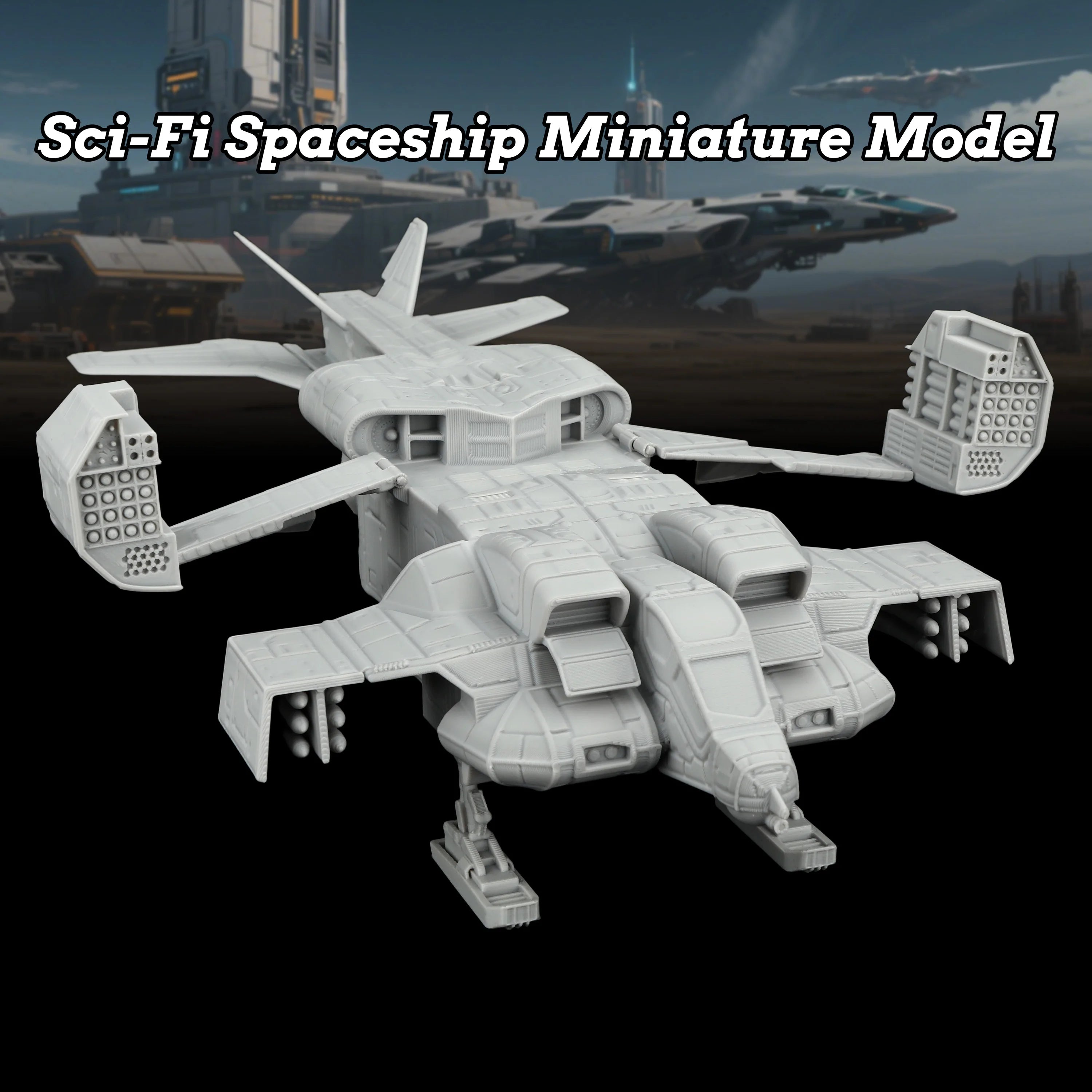 Sci-Fi Spaceship Tabletop Terrain Miniature | TRPG Starship Model for TTRPG Exploration, Collection & Creative Storytelling
