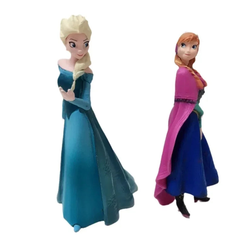 pop Disney 10cm Disney Frozen Queen Princess Elsa Anna Figure Model Toys Cake Gifts Home Decor Birthday Party 5PCS