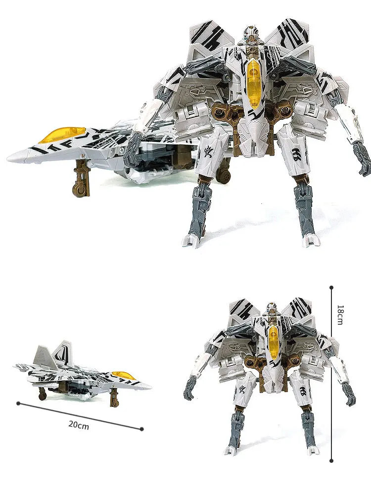 HZX H606 G1 Transformation Action Figure Toy Starscream Model 18cm ABS Movable Joints Statue Deformation Car Robot NO BOX