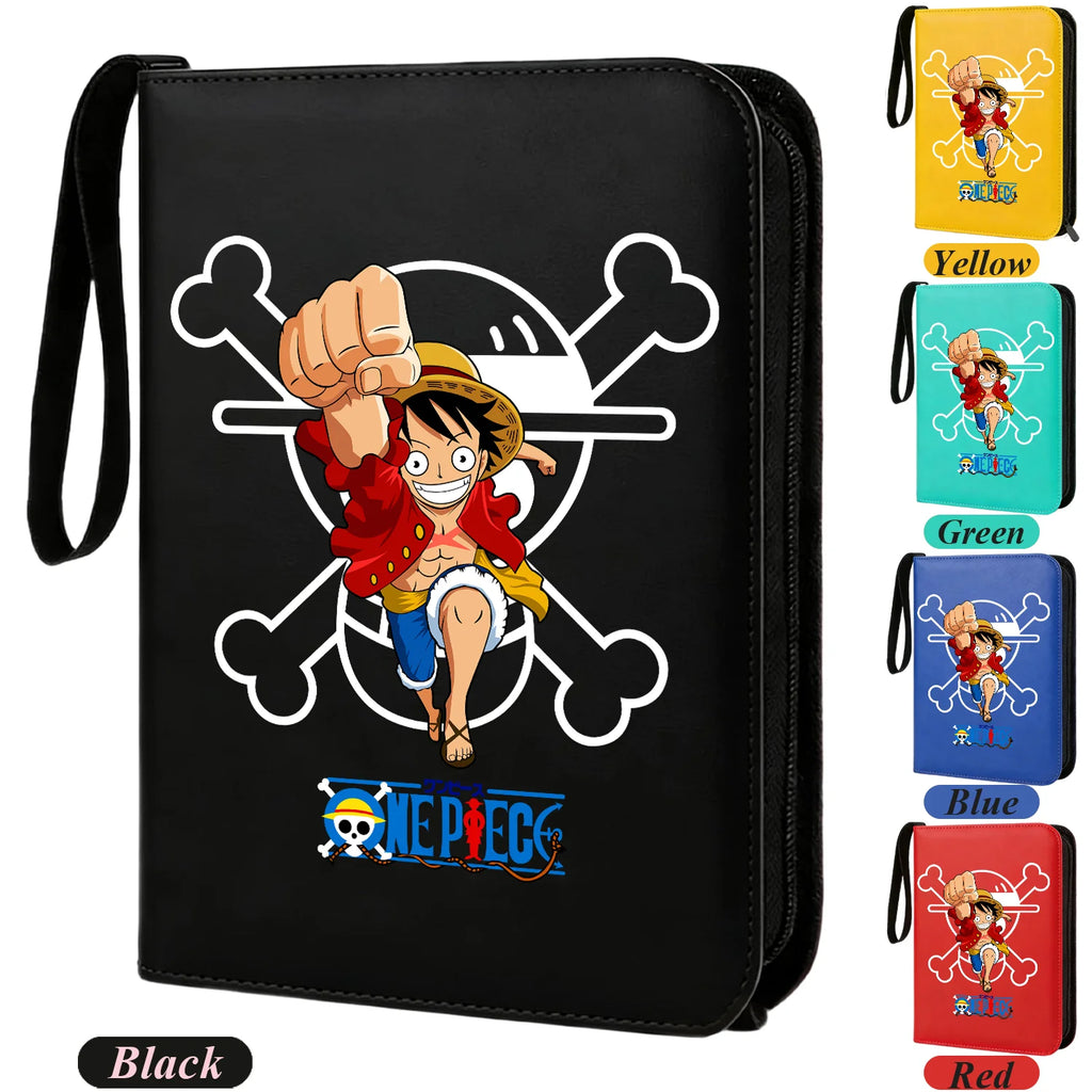 ONE PIECE Card Album Anime Collectible Book Binder 4 Card Slot Collectible Game Cards Binder Holder Zipper Gifts Toys