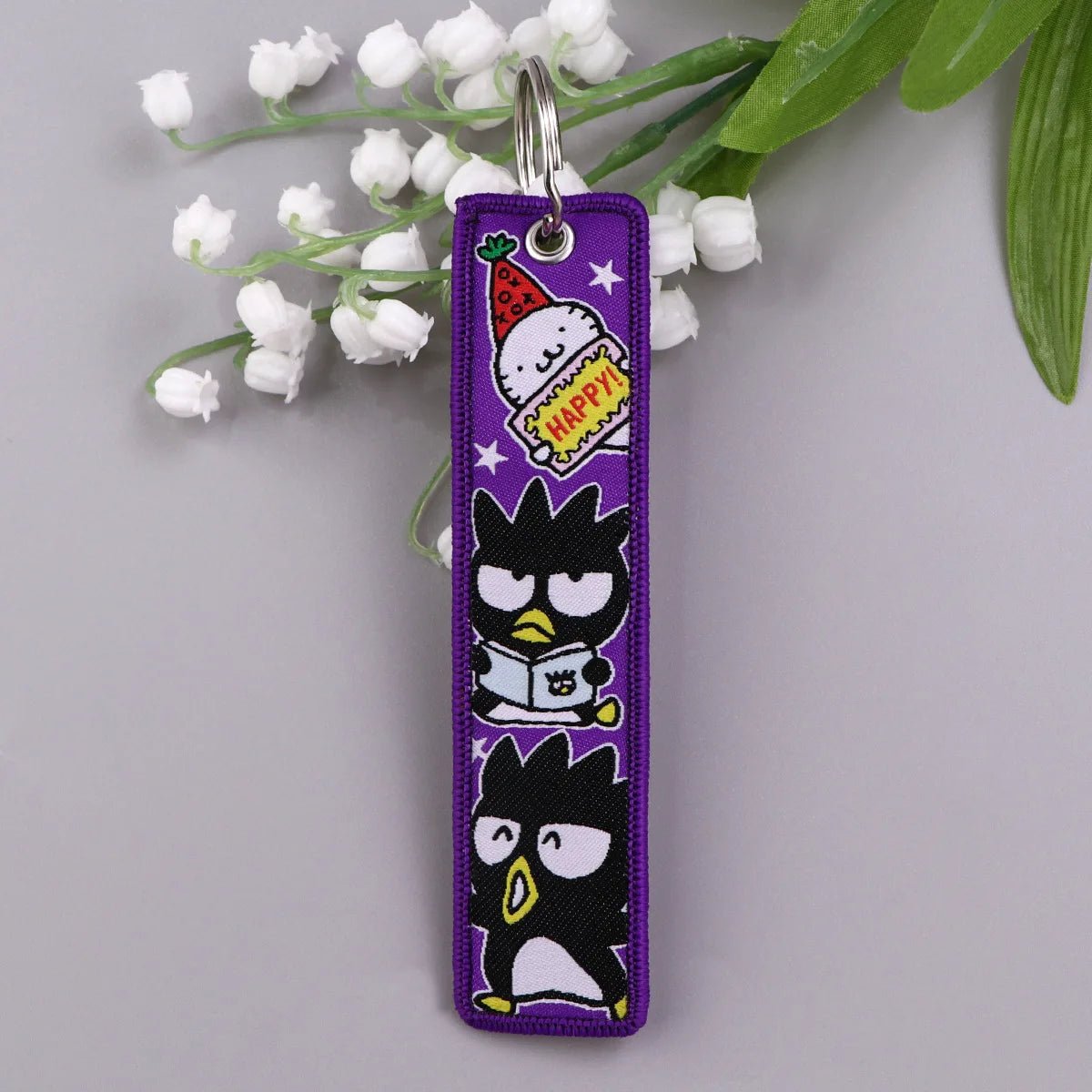 Sanrio Hello Kitty Melody Kuromi Embroidery KeyChain Key Tag Cars Backpack Chaveiro Keychain Keyring Accessories Toy Gift