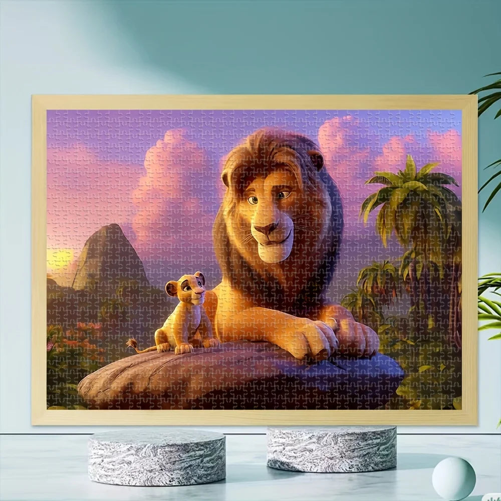 Disney  Lion King Wood Puzzle | Raw Wood, Vivid Simba and Mufasa Scenes, Family Fun, Desk Decorations, Easter Birthday Gifts,
