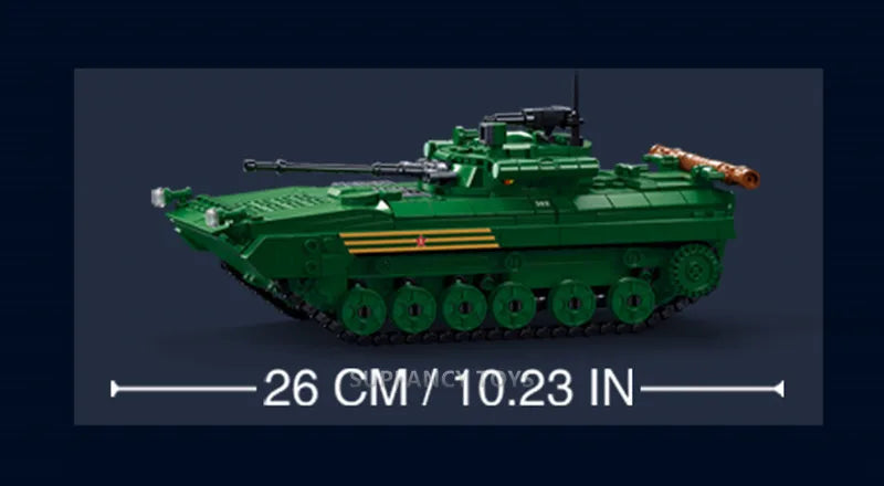 Sluban Military Tank Transport Helicopter Gunship Model Bricks Infantry Fighting Vehicle Weapon DIY Creative Building Block Toys