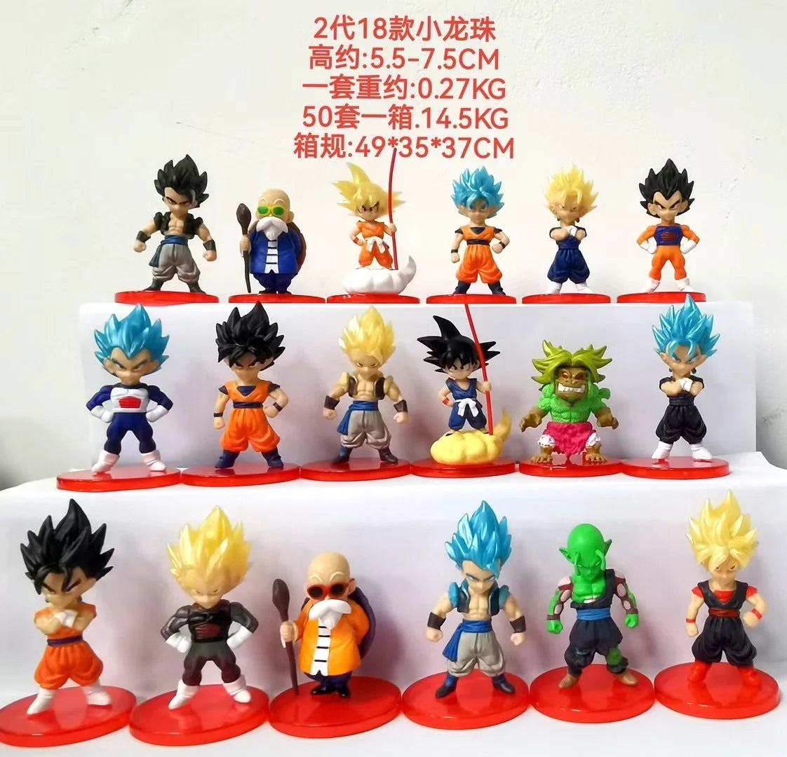Dragon Ball Z Super Saiyan Son Goku Anime Figure Son Gohan Vegeta Broly Piccolo Majin Buu Set Action Figurine Model Gifts Toy