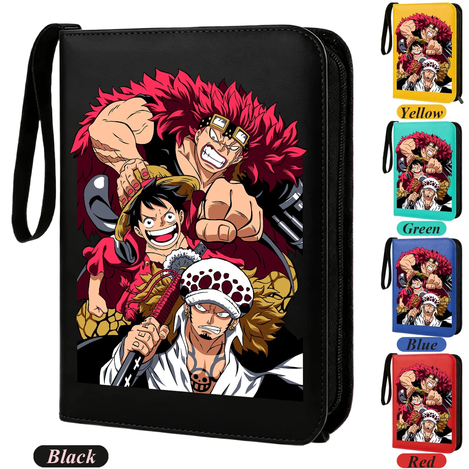 ONE PIECE Card Album Anime Collectible Book Binder 4 Card Slot Collectible Game Cards Binder Holder Zipper Gifts Toys