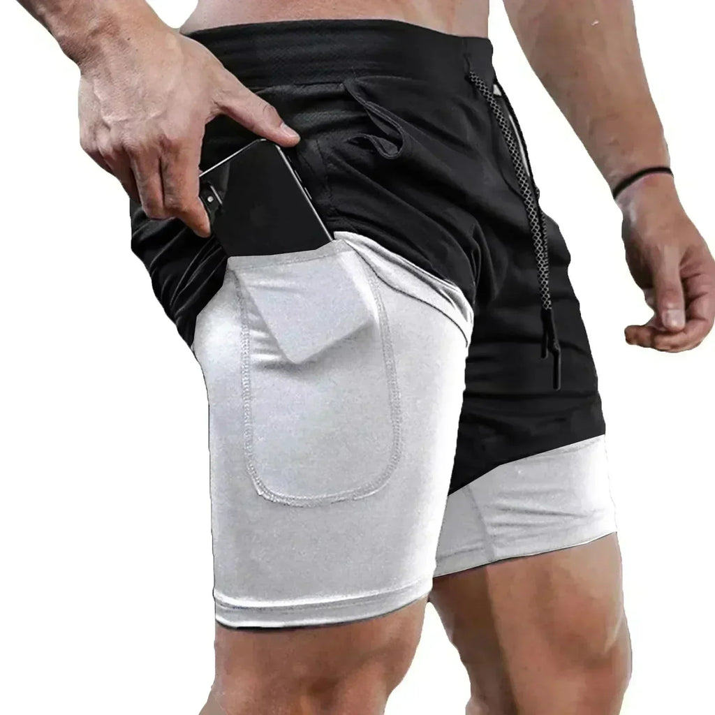 One Piece Men's Shorts Double-layer Anime Print Two-piece Quick-drying Shorts Breathable Fitness Sports Pants Summer 2026 Y2k