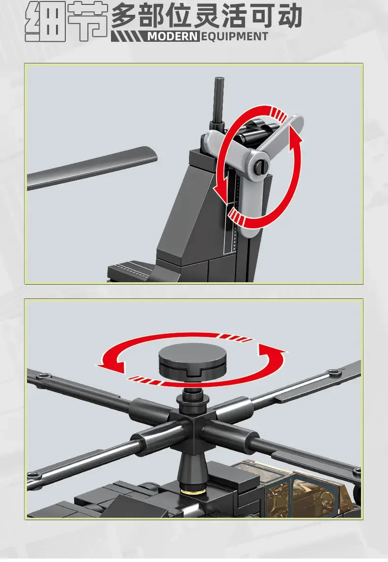 Building blocks Helicopter military building blocks small particles children puzzle assembling toy