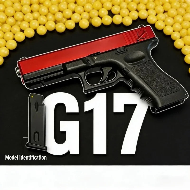 Manual G17 Soft Bullet Toy Gun High Quality Air Gun Lower Magazine Laser Outdoor CS Game Children Birthday Gift